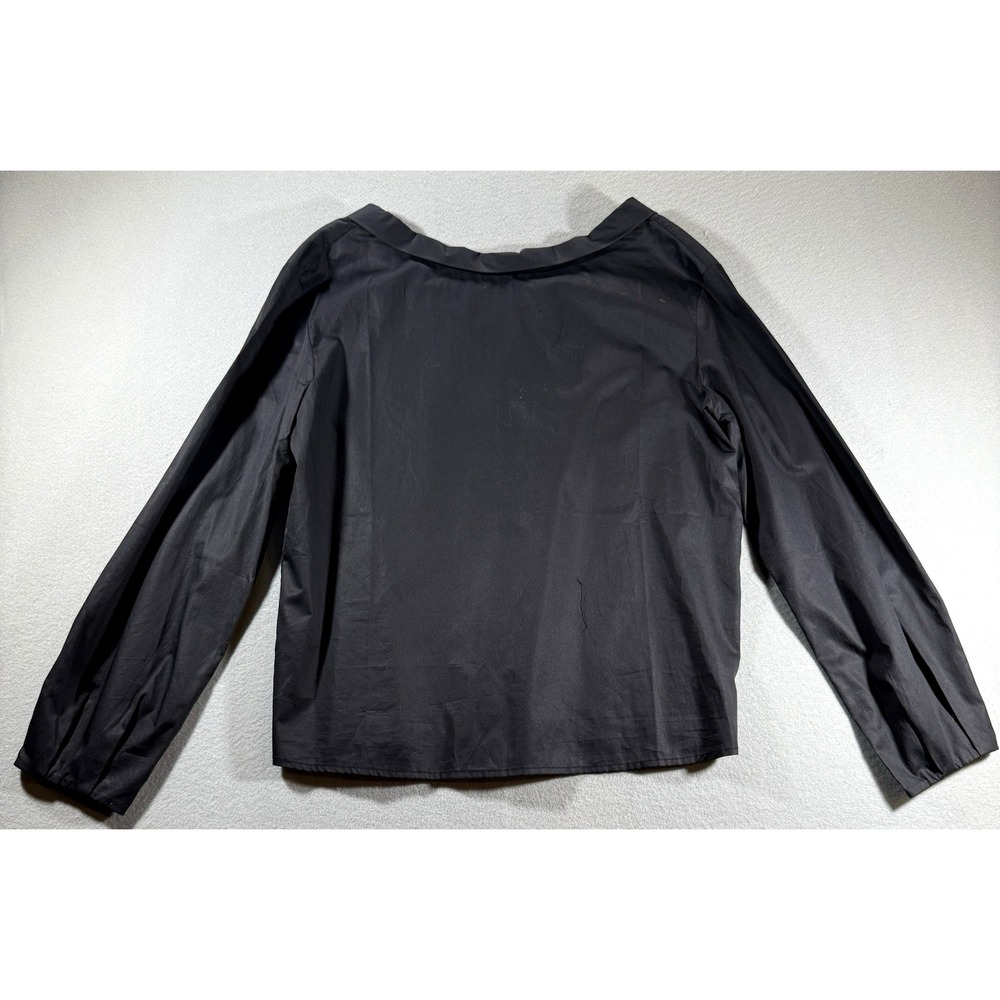 Harshman Blouse Top Women Medium Black Quiet Luxury Capule Long Sleeve